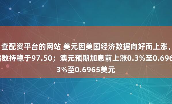 查配资平台的网站 美元因美国经济数据向好而上涨，美元指数持稳于97.50；澳元预期加息前上涨0.3%至0.6965美元